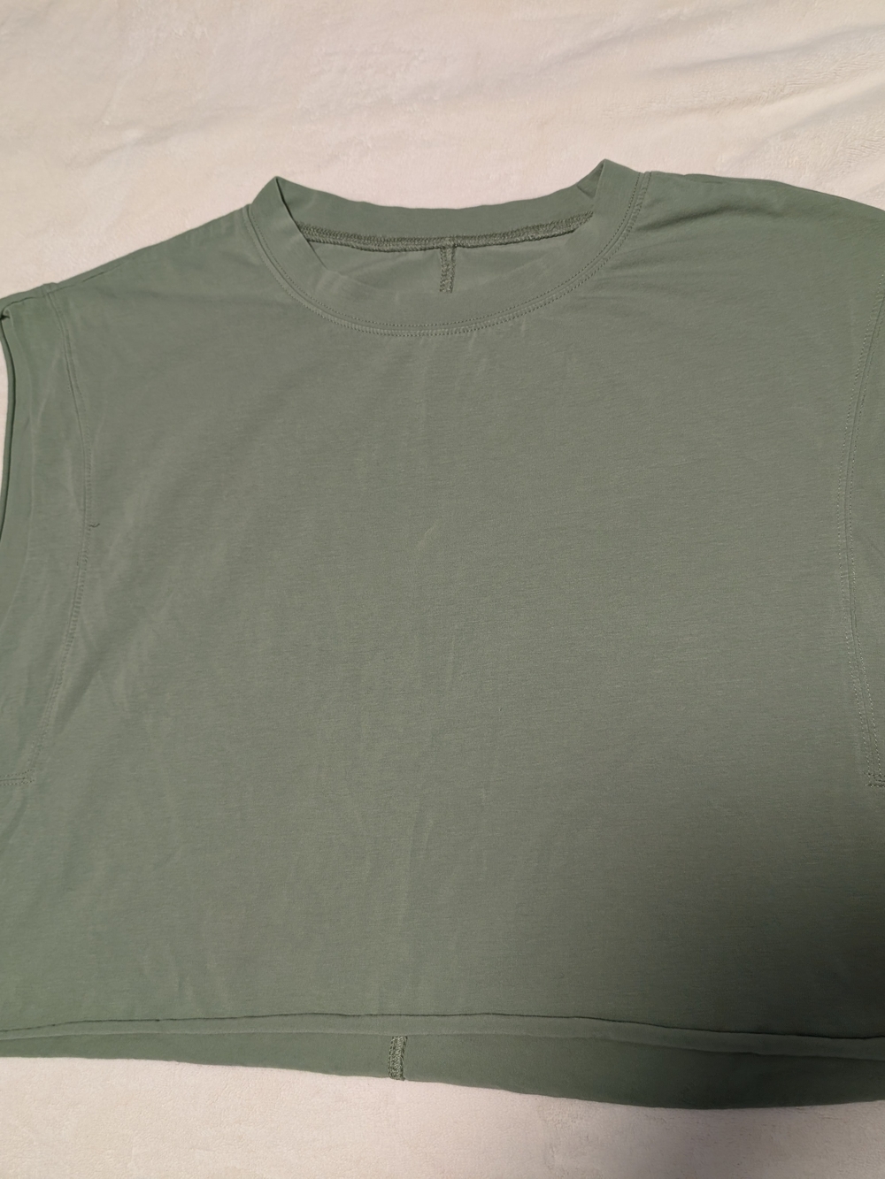 Sleeveless Crewneck Crop Top - Sage Green